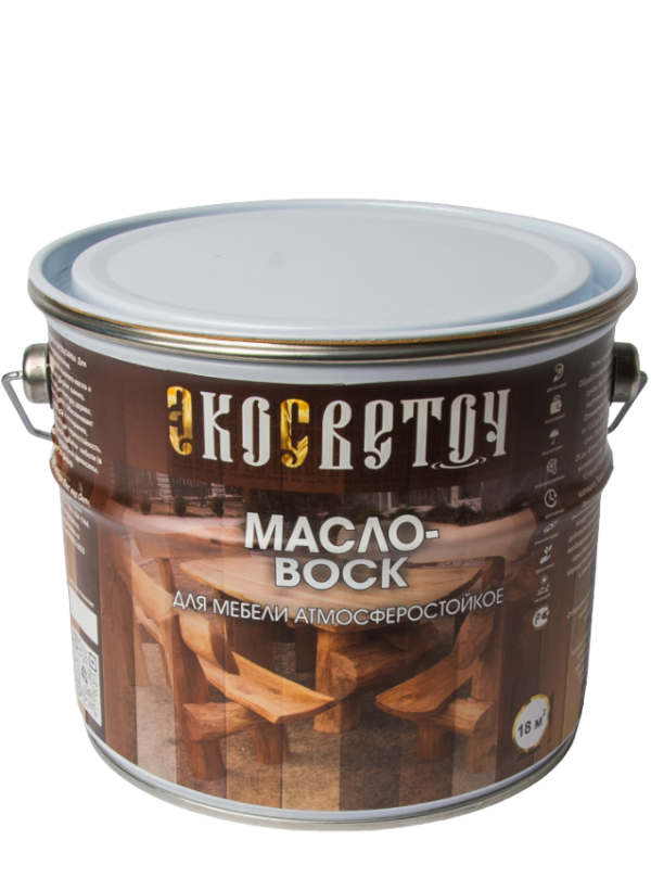 Масло-ВОСК для мебели атмосферостойкое с У/Ф-фильтром 3 л.